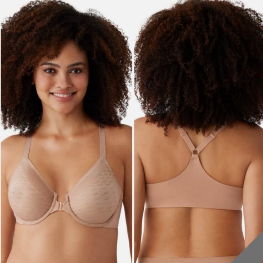 Wacoal Elevated Allure Front Close Underwire Racerback Bra 32DD Tan Nude 855436